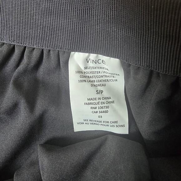 vince Two-Tone Black 100% Lamb Leather Mini Skirt Small NWOT - Picture 7 of 7